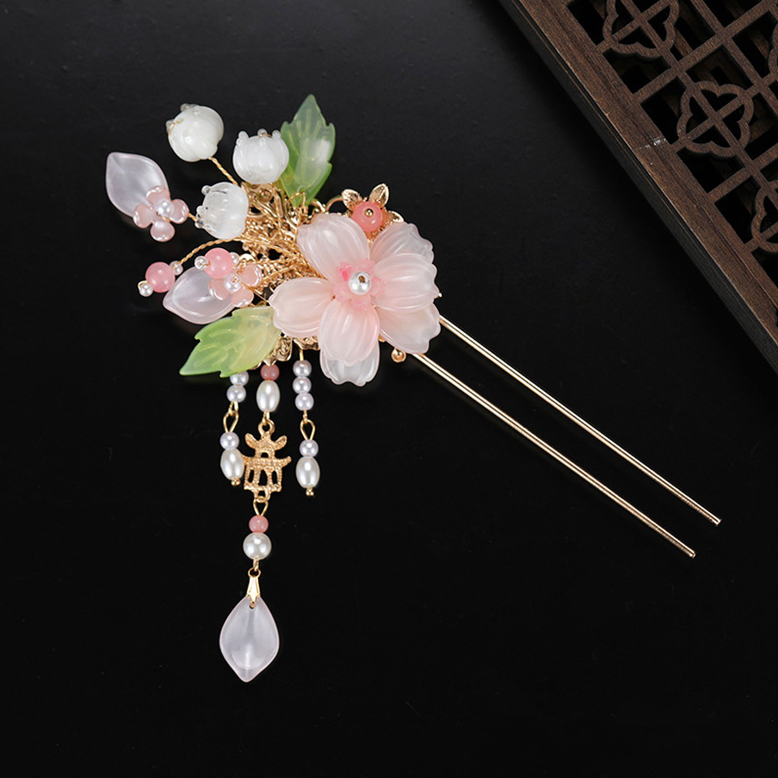 Pearl Hair Pin - Eleganckie różowe spinki do włosów w