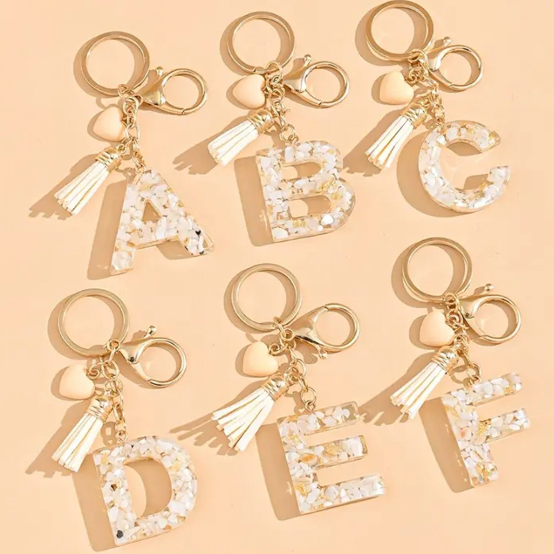 Women Accessories In English - Breloczek A-Z Angielski Chwost Żywica Serce