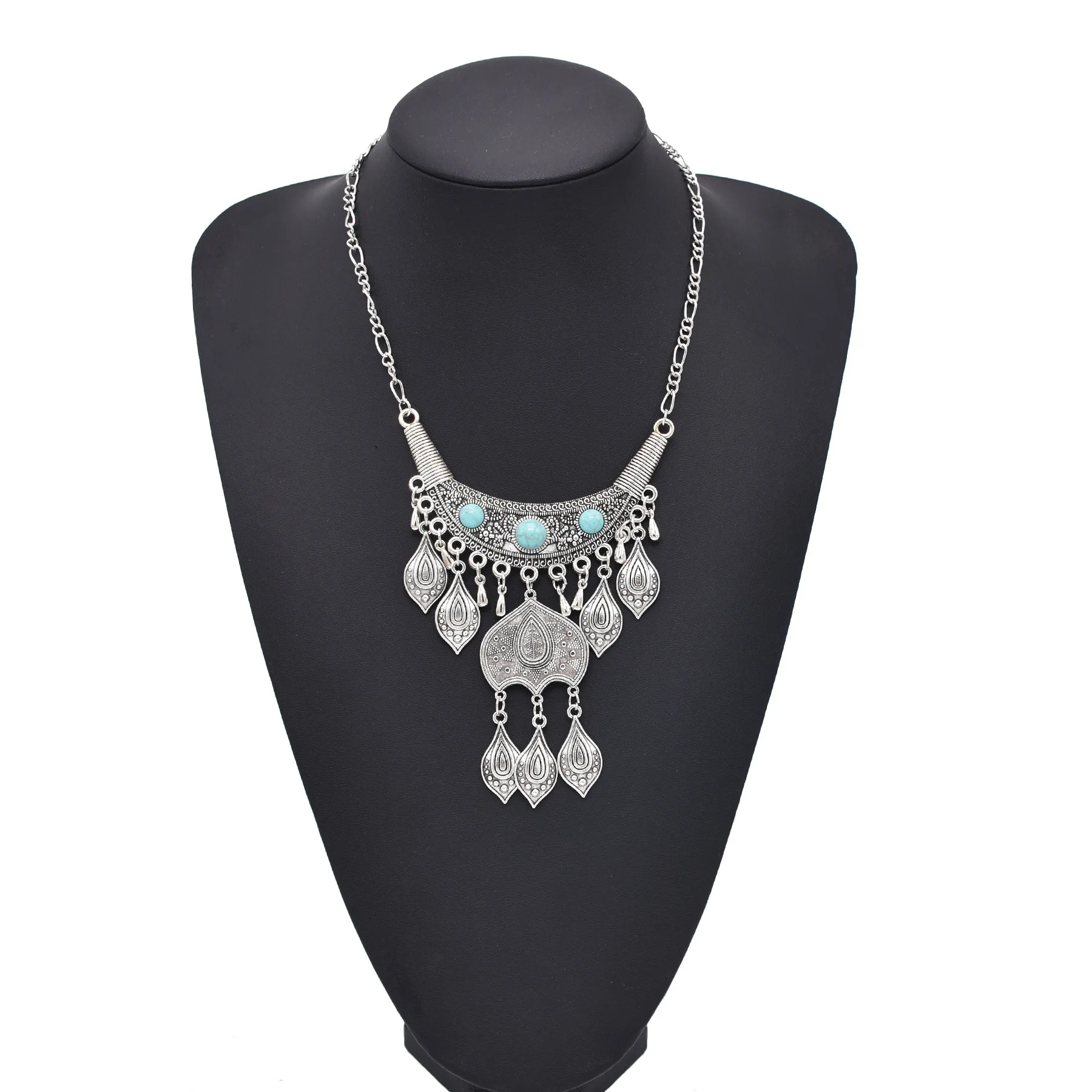 Women Accessories Nepal - Naszyjnik damski w stylu vintage, srebrny,