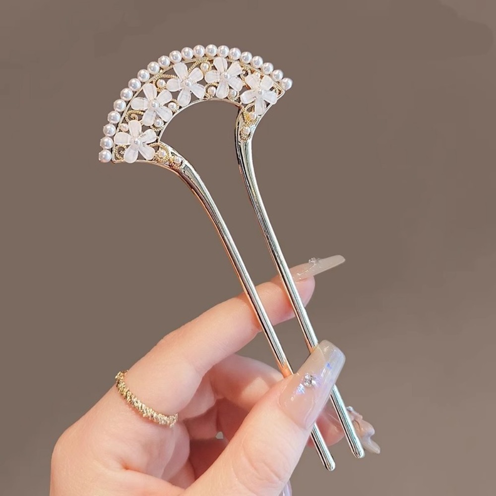 Pearl Hair Pin - 1 szt. Wykwintna Modna Elegancka Vintage