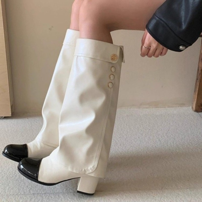 Eleganckie czarno-białe kozaki – Women'S Ankle Accessories recenzja i cena