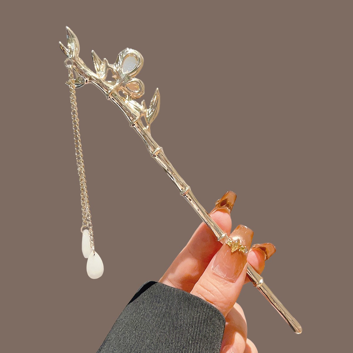 Zielona bambusowa spinka do wł – Pearl Hair Pin recenzja i cena