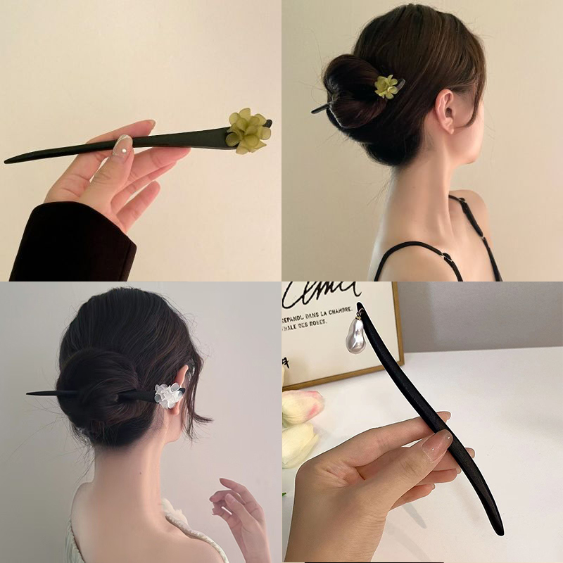 Vintage Chinese Style Wooden F – Pearl Hair Pin recenzja i cena