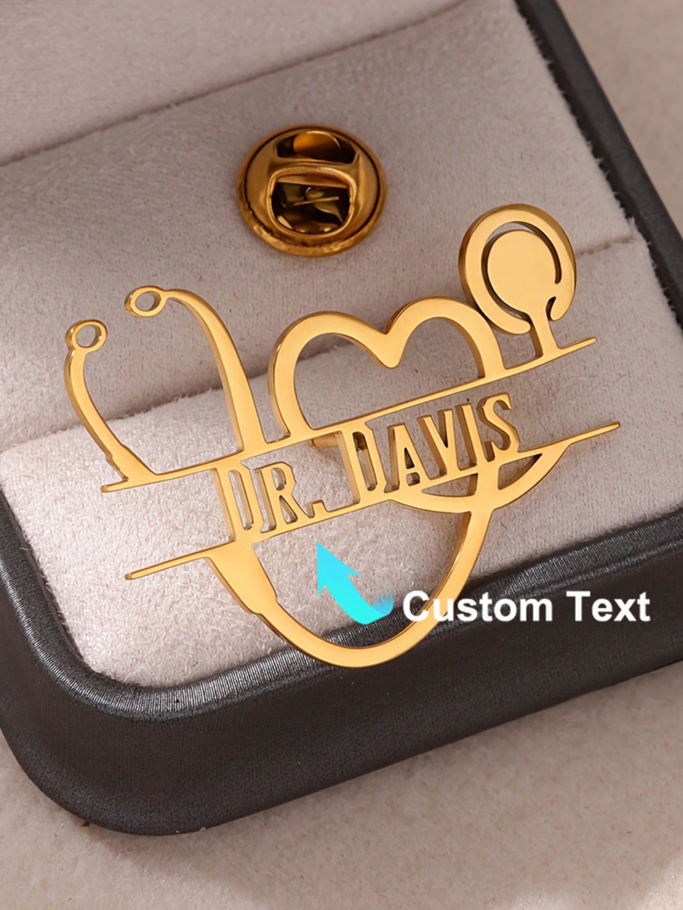 Spersonalizowany stetoskop w s – Brooch Pin Gold recenzja i cena