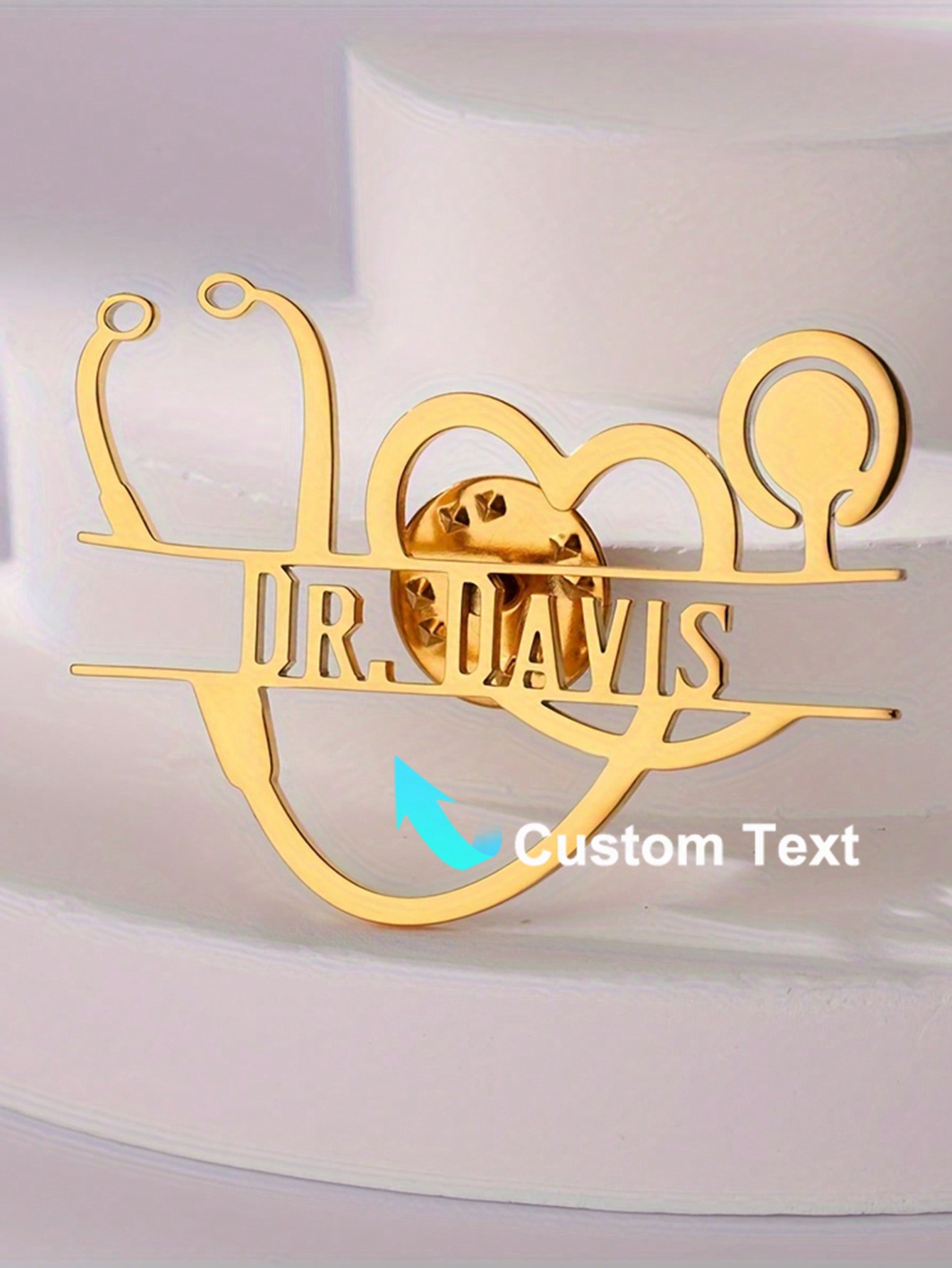 Spersonalizowany stetoskop w s – Brooch Pin Gold recenzja i cena