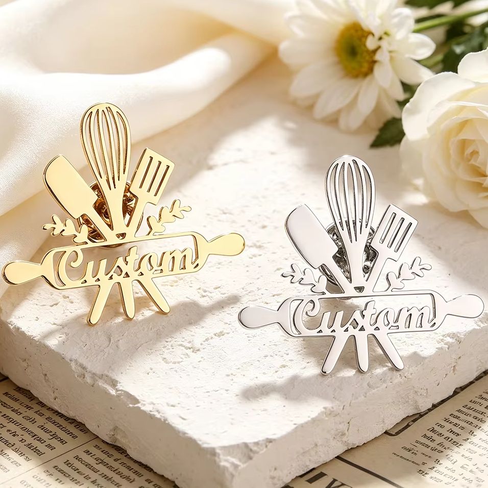 Spersonalizowana broszka ze st – Brooch Pin Gold recenzja i cena