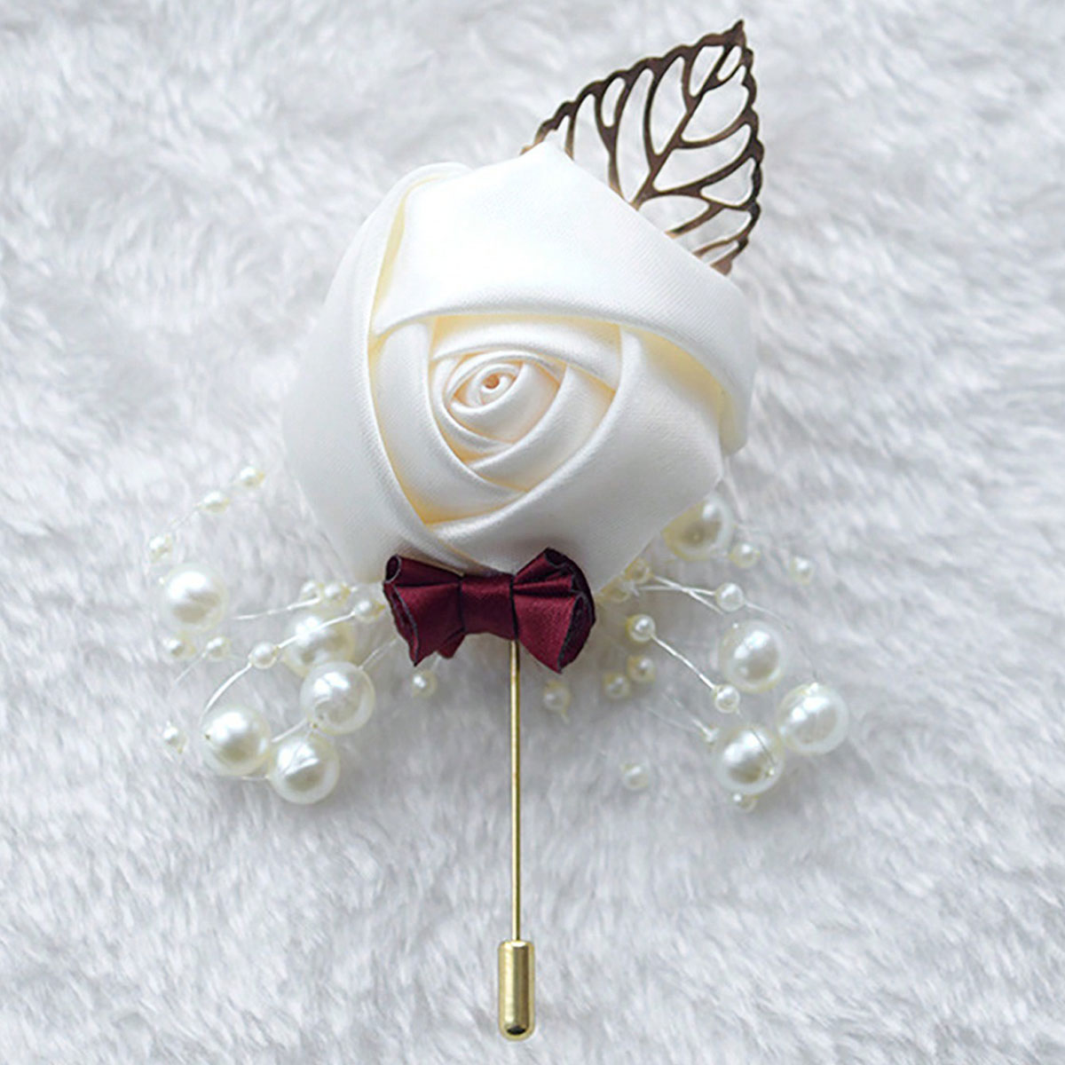 1 sztuka butonierki ślubnej z  – Brooch Pin Gold recenzja i cena
