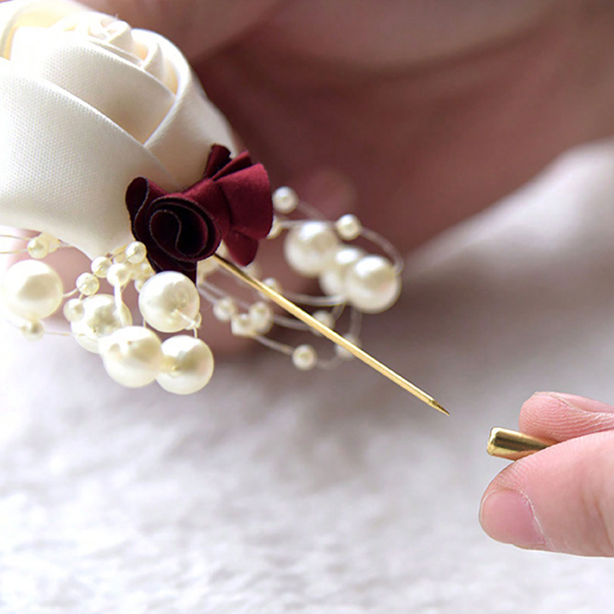 1 sztuka butonierki ślubnej z  – Brooch Pin Gold recenzja i cena